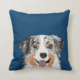 Pastor australiano - almohada de perro de merlán 