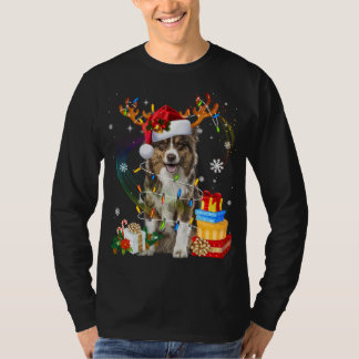 Pastor Australiano Enciende Santa Hat Sweater C