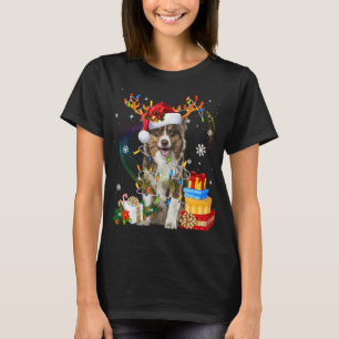 Pastor Australiano Enciende Santa Hat Sweater C