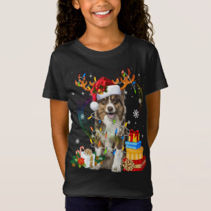 Pastor Australiano Enciende Santa Hat Sweater C