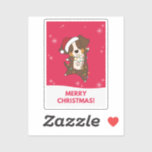 Pastor australiano Merry Christmas Winter Pegatina<br><div class="desc">El pastor australiano en Navidades con luces de hadas. Animales divertidos con regalos para las vacaciones. También es gracioso para los Navidades en julio. Los perros son lindos animales y son perfectos para los Navidades.</div>