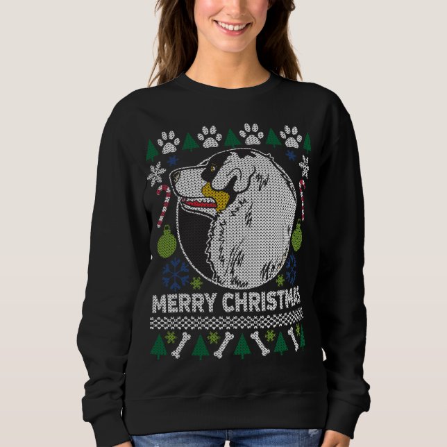 Pastor australiano Perro Feo Navidades Sweater (Anverso)
