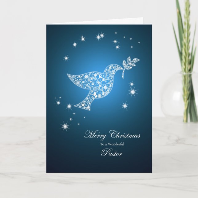 Pastor, paloma de la tarjeta de Navidad de la paz (Anverso)