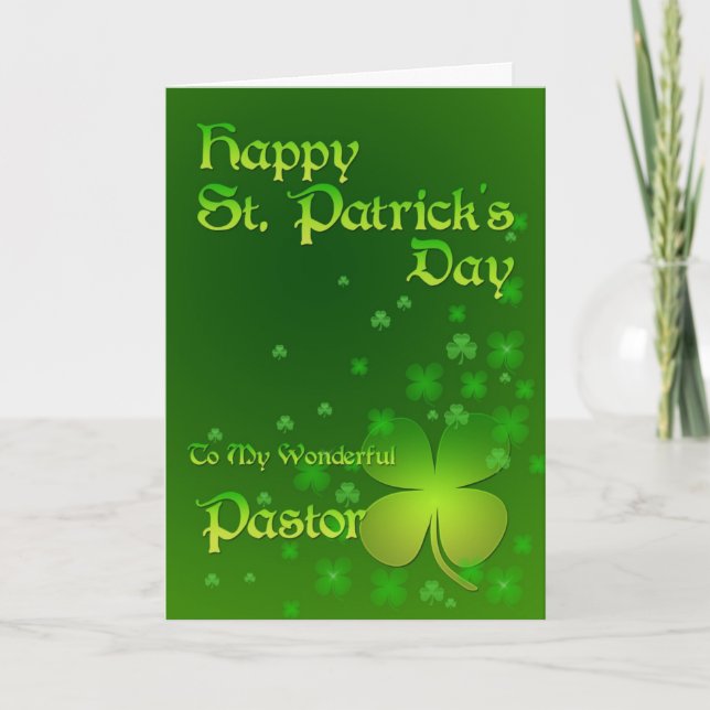 Pastor, tarjeta del día de Happy St Patrick (Anverso)