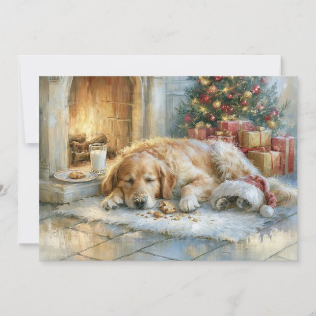 Pastore Retriever Dorado Chimenea Navidad (Anverso)