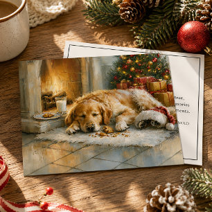 Pastore Retriever Dorado Chimenea Navidad