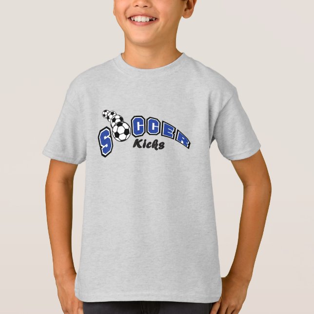 Patadas de fútbol - Camiseta azul (Anverso)