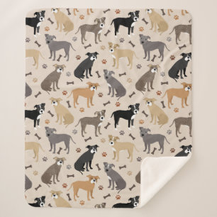 Patas de Pitbull y manta Sherpa de los huesos