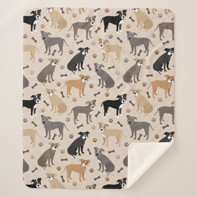 Patas de Pitbull y manta Sherpa de los huesos (Anverso)