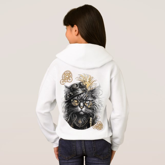 Patas descaradas El gato steampunk funky  (Reverso completo)