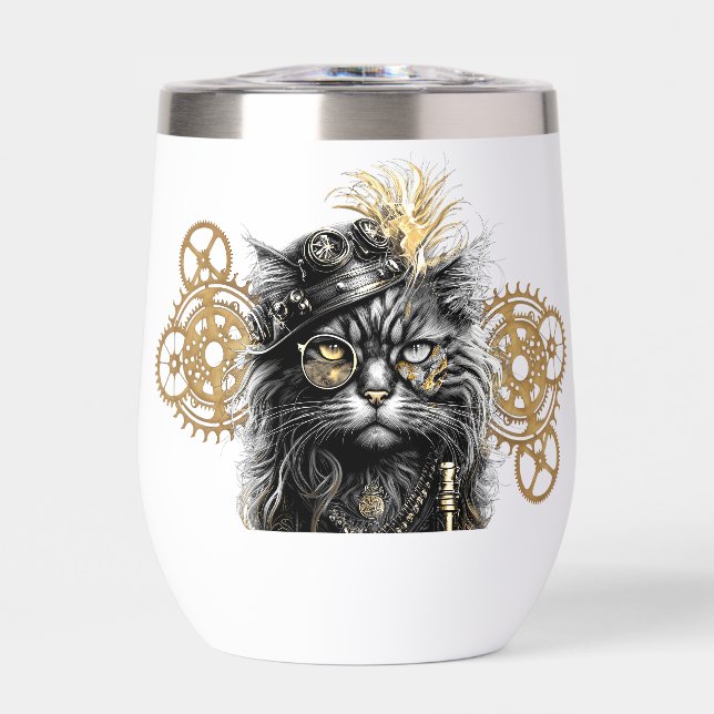 Patas descaradas El gato steampunk funky  (Frente)