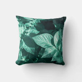 Patata verde pálido deja Cojín decorativo Cushion
