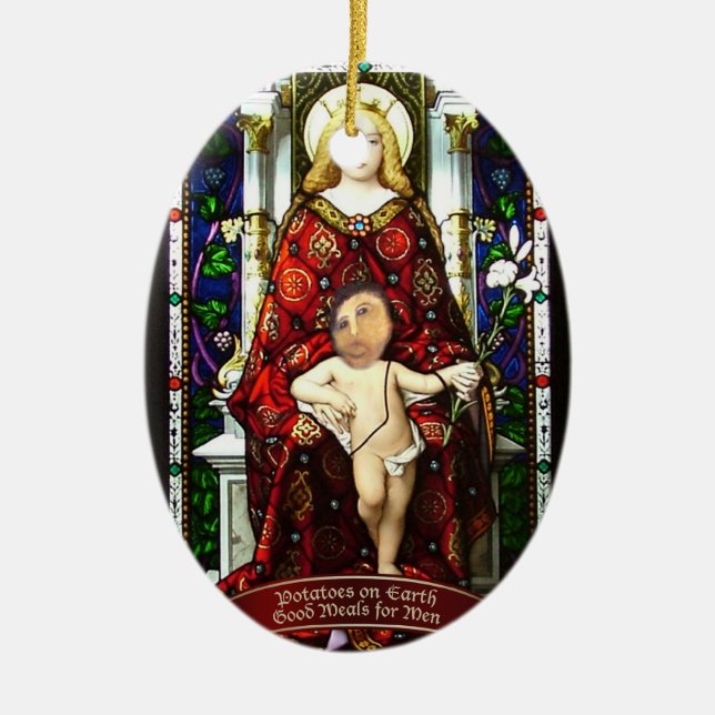 "Patatas en ornamento de Jesús de la patata de la (Frente)