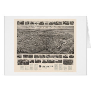 Patchogue, mapa panorámico de NY - 1906