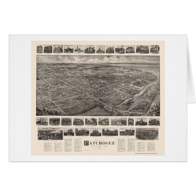 Patchogue, mapa panorámico de NY - 1906 (Anverso (Horizontal))