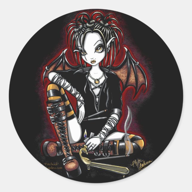 Patchouli Dark Fairy Incense Fantasy Pegatinas (Anverso)