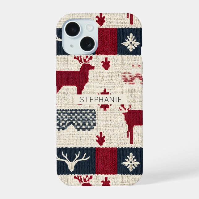 Patchwork de Navidad Nórdico | Reno Conejito (2) (Reverso )