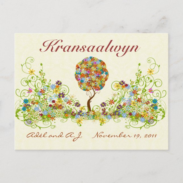 Patchwork Flower Love Tree gracias a la tarjeta po (Anverso)