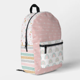 Patchwork Hearts Rainbow Kids Pintado Mochila