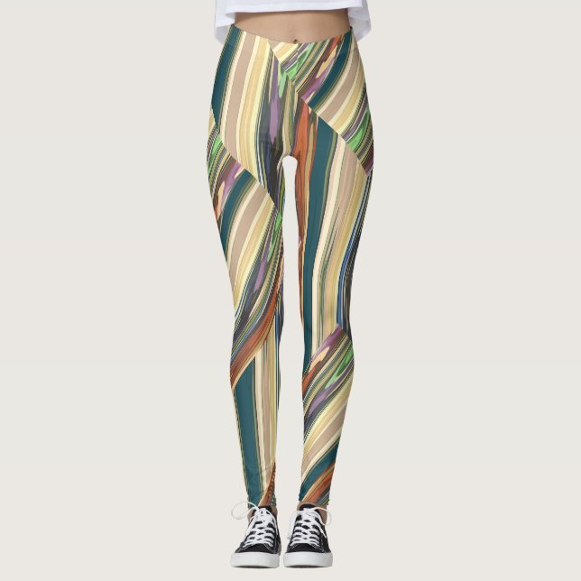 Patchy Stripes Green Leggings (Anverso)