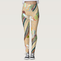 Patchy Stripes Green Party Leggings
