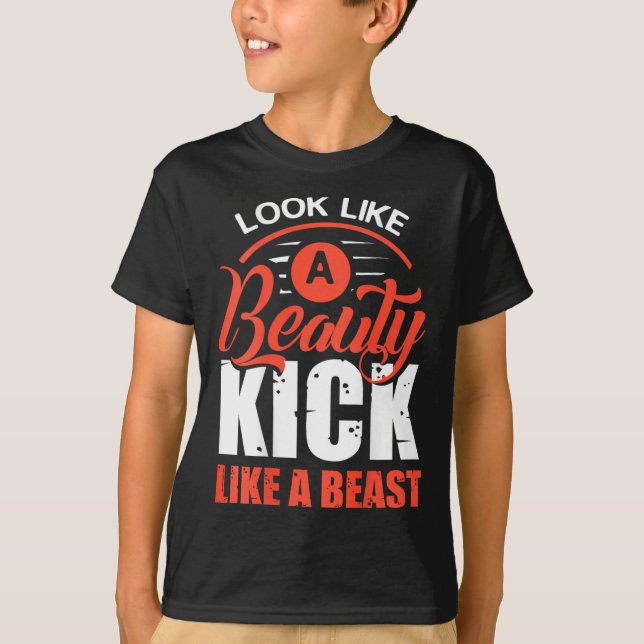 Patea Como Una Bestia, Camiseta De Kickboxing, Cam (Anverso)