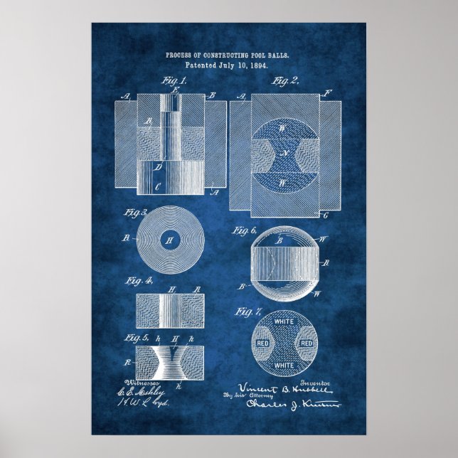 Patente De Balas Billiard Art #11 Decoración De La (Frente)