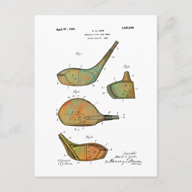 PATENTE DE CABEZAS DEL CLUB DE GOLF - Postales (Anverso)