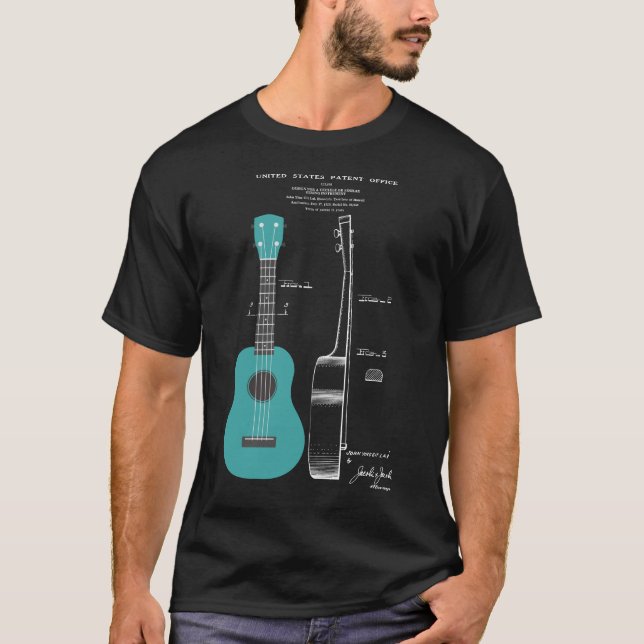 Patente del Ukulele, camiseta del Ukulele, regalo (Anverso)