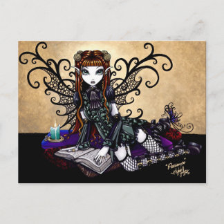 "Patience" Gótica tarjeta postal de arte de hadas