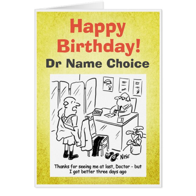 Patient with Doctor. Doctor Birthday Card (Frente)