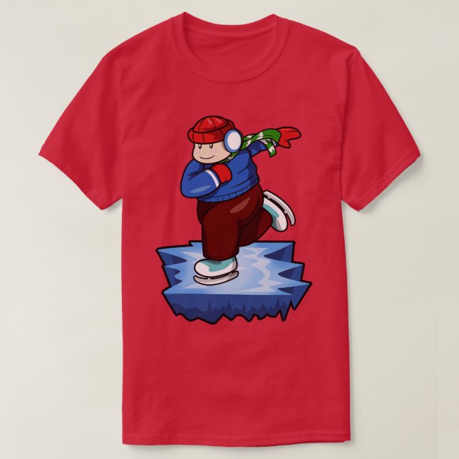 Patinador de hielo con bufanda de suéter y Gorra (Diseño del anverso)