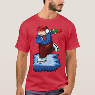 Patinador de hielo con bufanda de suéter y Gorra
