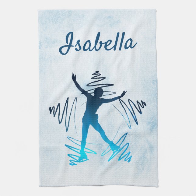 Patinador de hielo estrella Toalla degradado azul (Vertical)