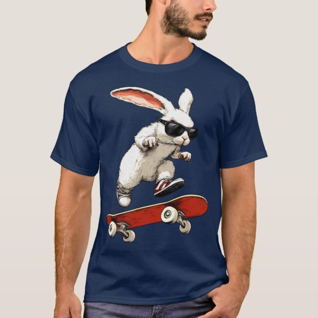 Patinador de la liebre - Camiseta del Conejo de Sk (Anverso)