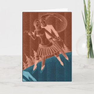 Patinadores de Navidad Deco Vintage vueltos nuclea