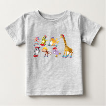 Patinaje de animales Bebé camiseta fina de Jersey