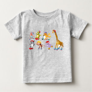 Patinaje de animales Bebé camiseta fina de Jersey