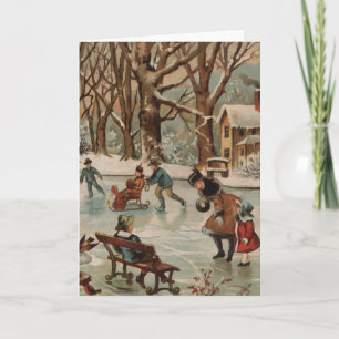 Patinaje de hielo de la escena del navidad del