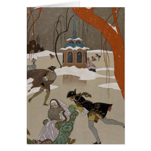 Patinaje de hielo en el lago congelado (Frente)