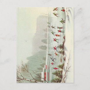 Patinaje De Navidad Vintage En Pond