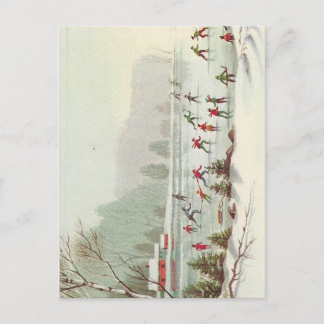 Patinaje De Navidad Vintage En Pond (Anverso)