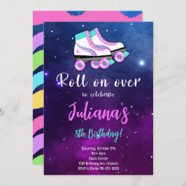 Patinaje Púrpura En Invitación De Cumpleaños