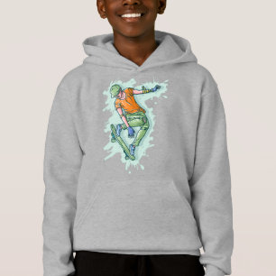 Patinaje volador de colores, Ilustracion divertido