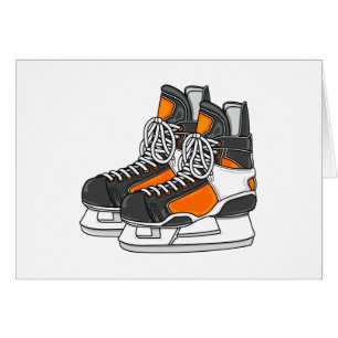 Patines anaranjados del hockey
