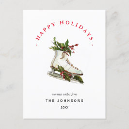 Patines de hielo con vegetación Tarjeta de vacacio