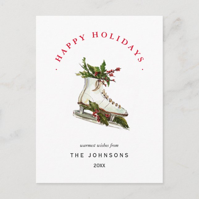 Patines de hielo con vegetación Tarjeta de vacacio (Anverso)