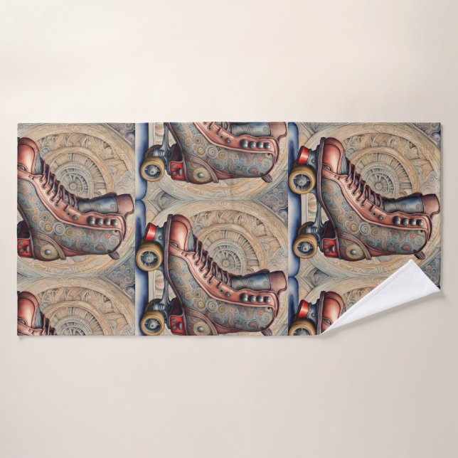 Patines de rollo de época (Toalla de baño)