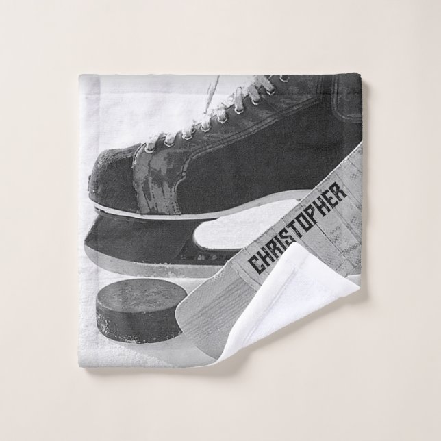 Patines negros de hockey personalizados (Toallita)