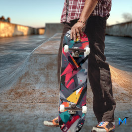 Patineta abstracta geométrica - Arte moderno audaz